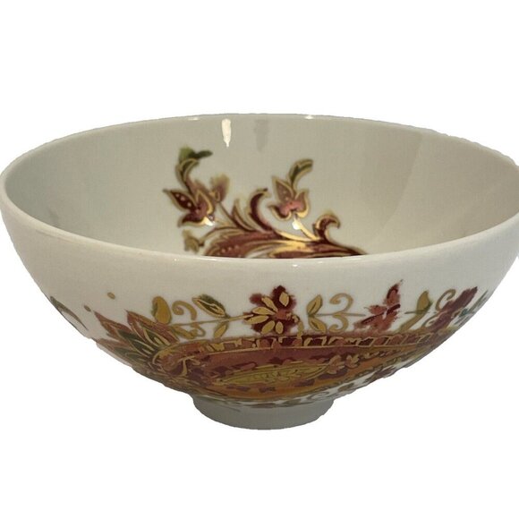 Lenox BURNISHED AMBER Candy Treat Bowl Paisley and Gold Florals VTG 90s - Picture 1 of 10